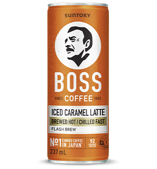 Can of Suntory Boss Coffee Iced Caramel Latte