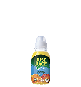 Bottle of Just Juice Splash Orange & Mango