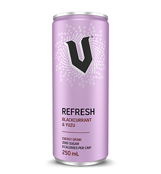 Can of V Energy Refresh Blackcurrant and Yuzu