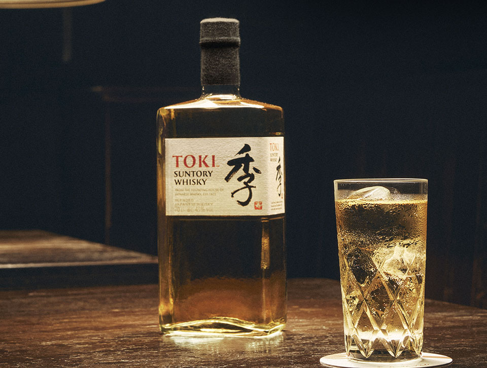 A bottle of Toki and a glass of whisky